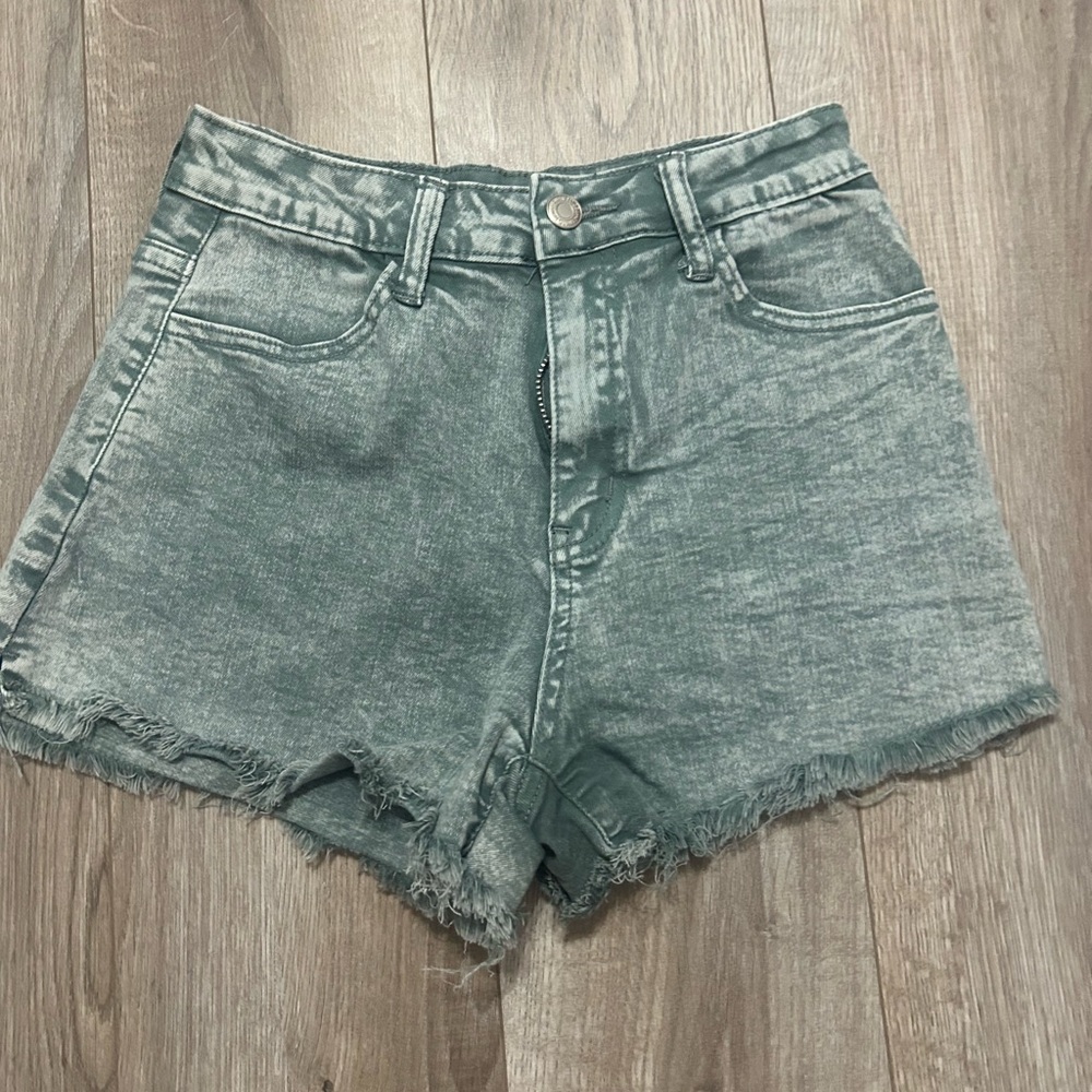 Women's Grey Denim Shorts